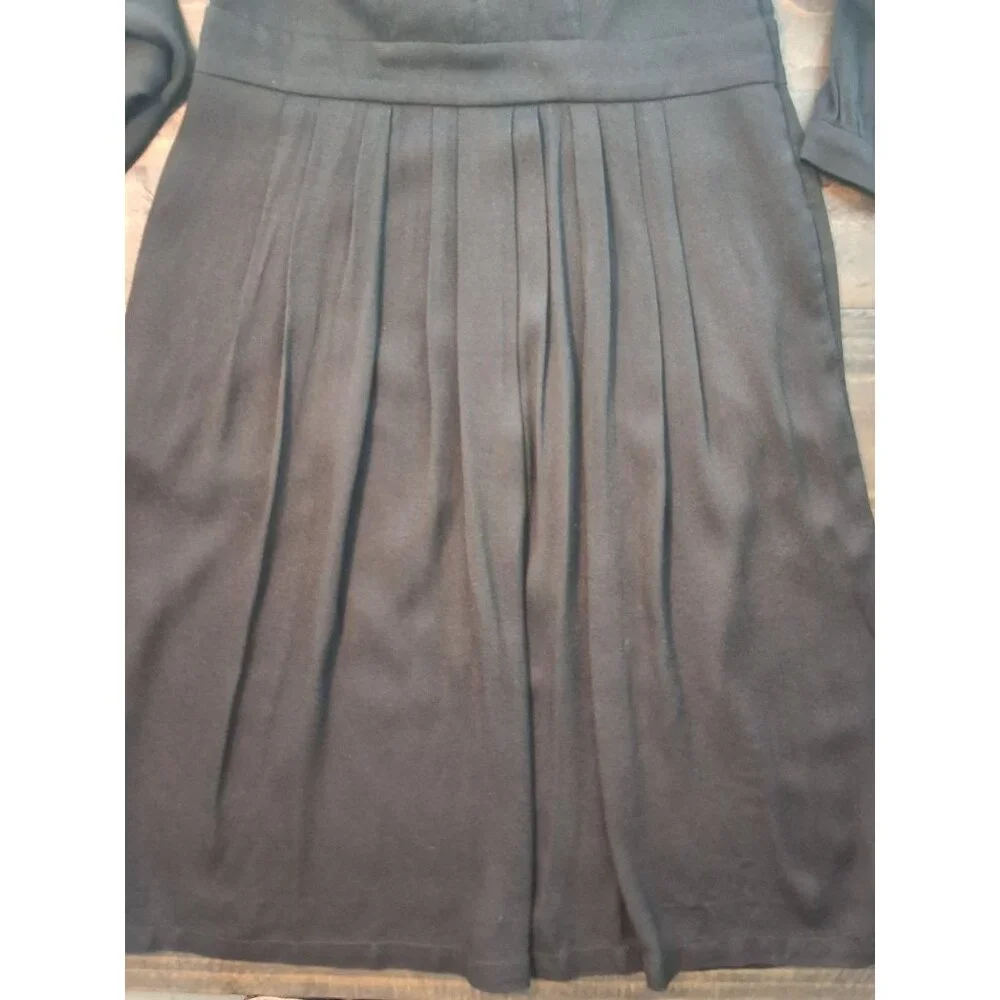 Isabel Marant Étoile Black Long Sleeve Midi‎ Crepe Dress Button V-Neck 36 (US 4)